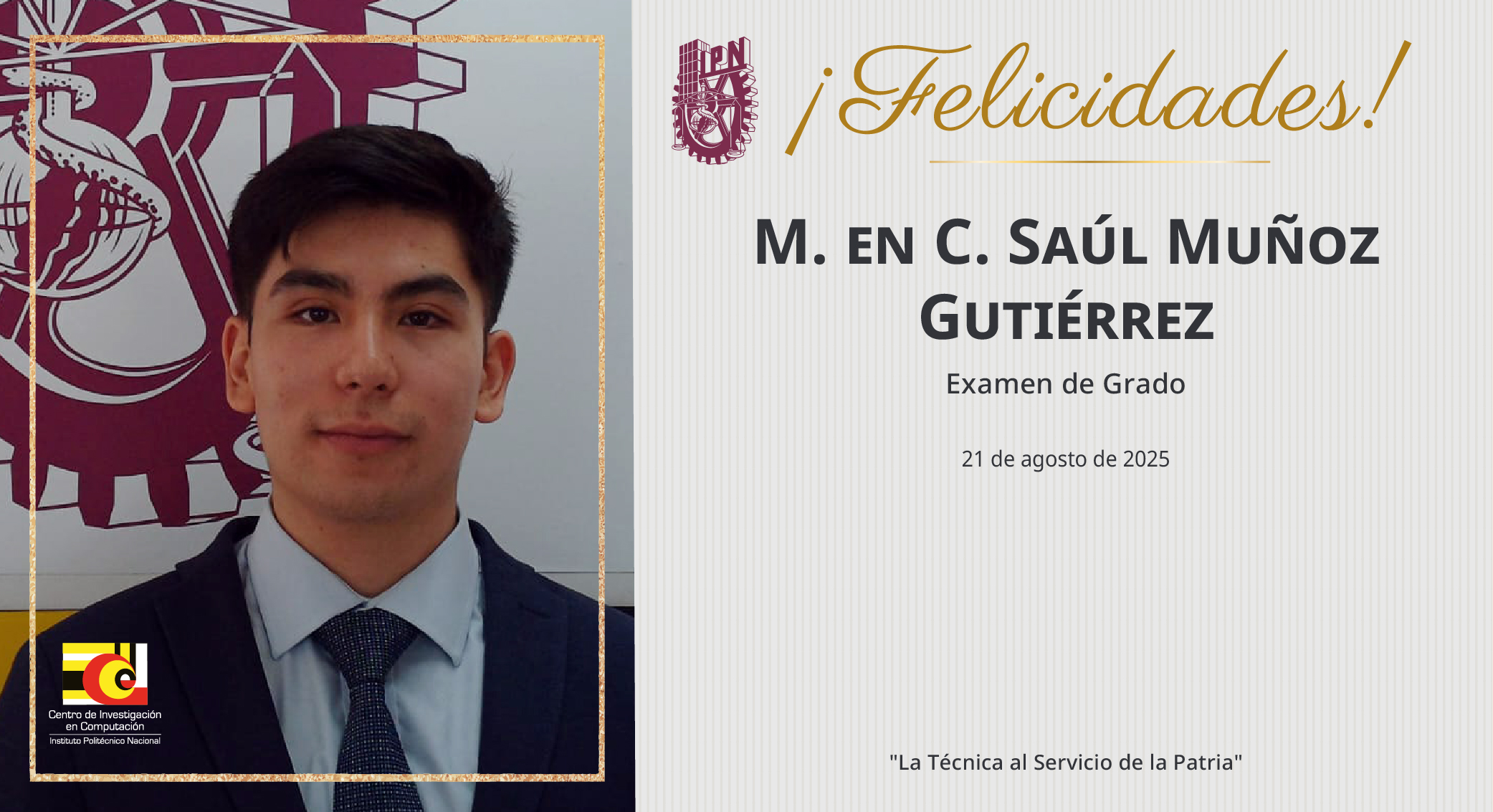 Felicitación Examen de grado-MCIC-Saúl Muñoz Gutiérrez 